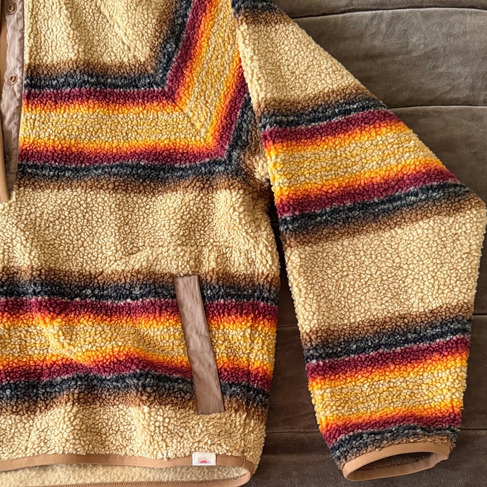 Faherty Multicolor Striped Teddy Jacket - image 4